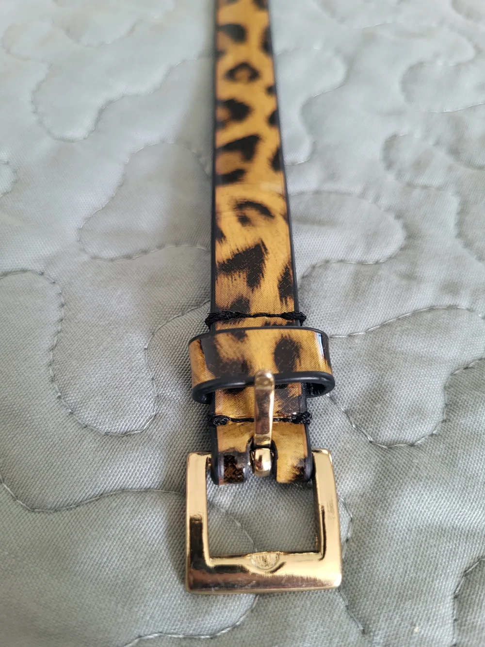 Crewcuts Leopard-Print Skinny Belt in Yellow and Brown